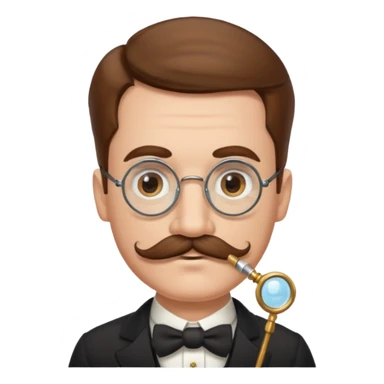 señor con bigote, y monoculo sticker