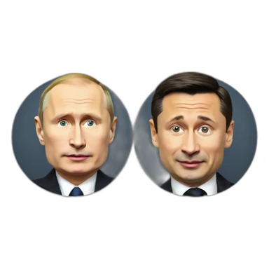 Vladimir Putin and Vladimir Zelensky sticker