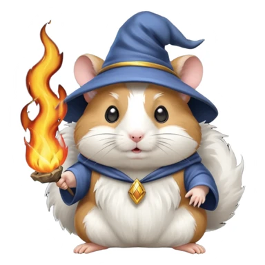 wizard hamster summoning fire sticker