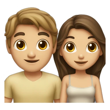 Brunette boy and brunette girl couple sticker