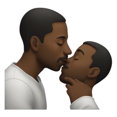 Black men kissing sticker