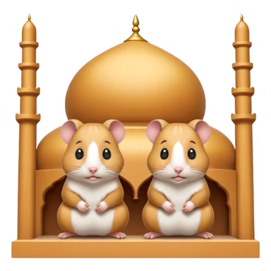2 hamsters in mosque sticker