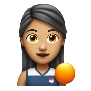 Deportista mujer de ping pong, con cabello rizado, tiene una prótesis en la pierna  sticker