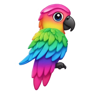 Lisa frank rainbow sparkly pink parrot  sticker
