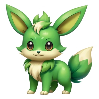 Shiny-Eeveelution-Cute-Fakemon-Grass-Pokémon-fusion full body sticker