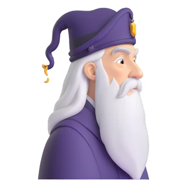 melancholy Albus Dumbledore side profile with long silver beard sticker
