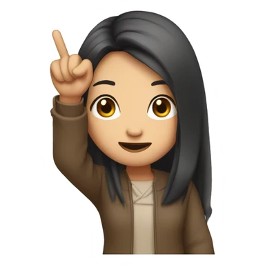 asian girl with long middle finger nails sticker