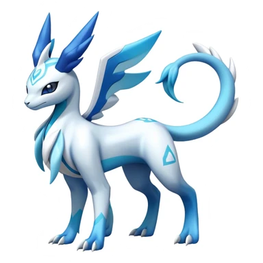 Futuristic Lugia-Suicune-Glaceon-hybrid, full body  sticker