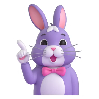 bunny with finger booping its nose sticker