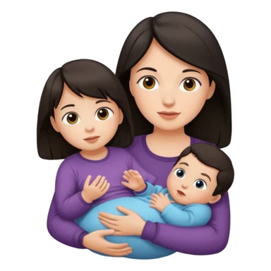 Oma dunkles Haar 2 Babys und Kleinkind sticker