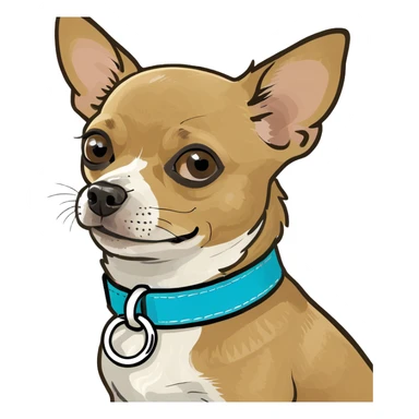 Chihuahua with the word CHUG on his collar  sticker