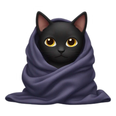 Black cat under a blanket sticker