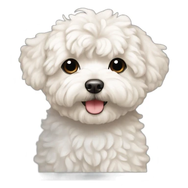 maltipoo with cream shade on top and white on chest and with a white streak on center of the head at top sticker
