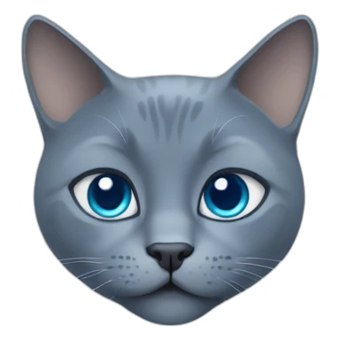 Russian blue cat face with blue eyes sticker