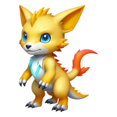 Cute cool colorful Digimon-animal-hybrid full body sticker