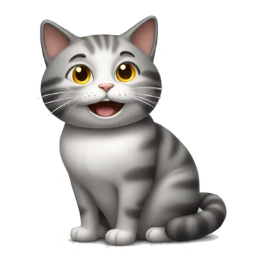 Satisfied Sitting cat with wind blowing on face sticker