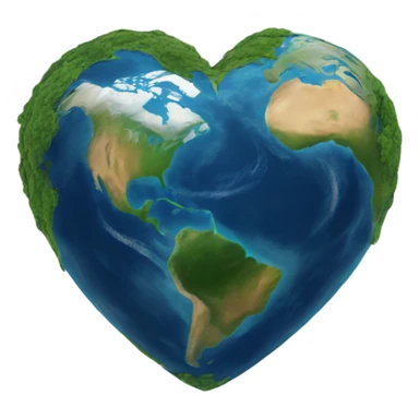 heart shaped earth sticker