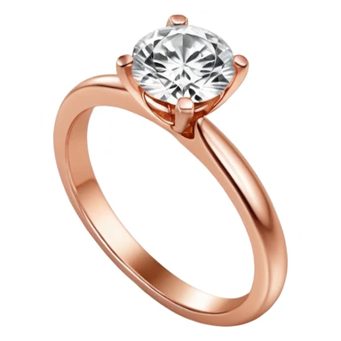 Rose gold engagement ring with round diamond sticker