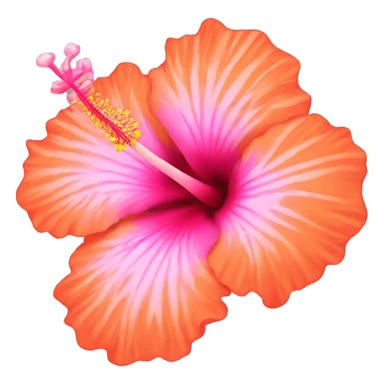 Pink and orange hibiscus flower sticker