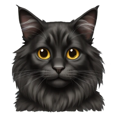 Black Maine-coon cat sticker