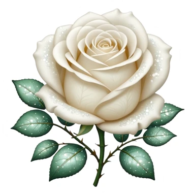 Glitter White Roses sticker