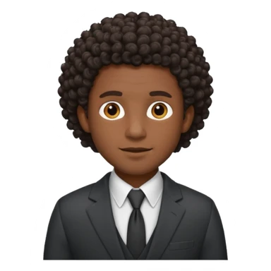 curly-haired black man in a suit sticker