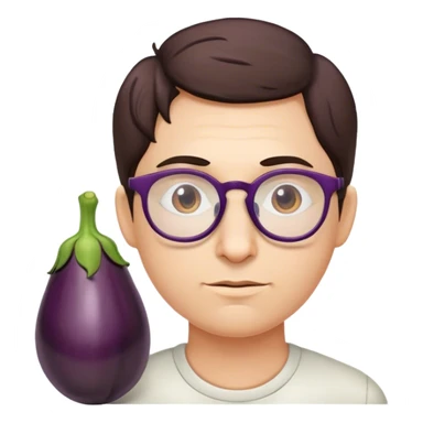 Eggplant that has veins and is Harry at the base sticker