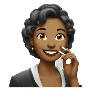 happy woman in paris smoking a cigarette sticker