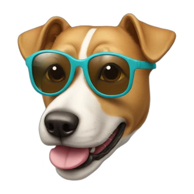 bostin terrier with sunglases sticker