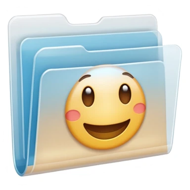 A **simple emoji-style icon** of a **transparent white plastic folder**, minimal and clean, with **rounded corners**, subtle translucency, soft shading, and a **small Choliseo de Puerto Rico arena symbol** on the front.
 sticker