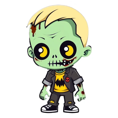 blonde zombie boy sticker