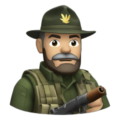 Captain price smoking a cigar while holding a rifle sticker