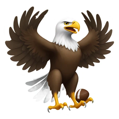 eagle kicking a football sticker