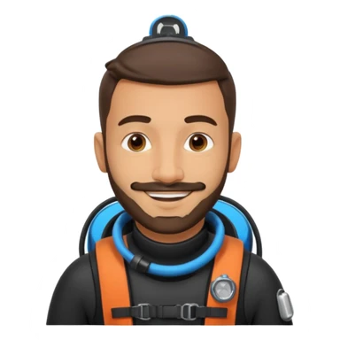 Moroccan Male 38 short beard, scuba diving sticker