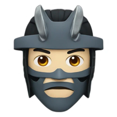 samourai with a oni mask sticker