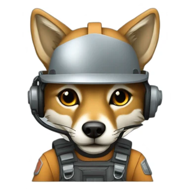 Coyote con casco de ingeniero mecatronico sticker