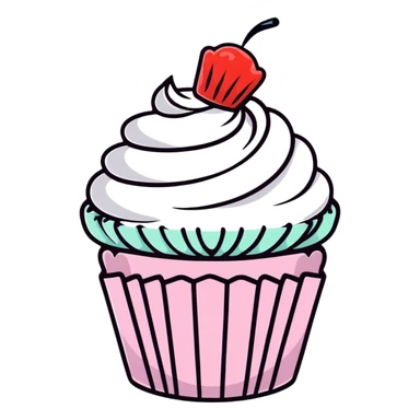 cute cartoon cupcake sticker