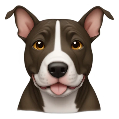 Brindle bullterrier front view chubby face sticker