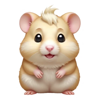 Cinematic Comical Cream Hamster Portrait Emoji, Head tilted dramatically with an exaggeratedly amused expression, featuring a striking cream fur with a luminous sheen, wide, expressive dark eyes filled with playful disbelief, Simplified yet hilariously expressive features, highly detailed, glowing with a slightly sassy glow, high shine, dramatic yet playful, stylized with an air of cheeky mischief, bright and endearing, soft glowing outline, capturing the essence of a spirited and over-the-top hamster, so meme-worthy it feels like it could side-eye its way into internet fame instantly! sticker