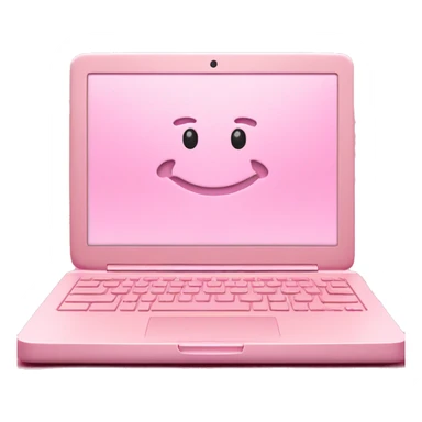 light pink laptop with powerpoint slides on screen sticker