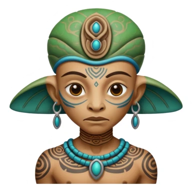 alien mayan ancient with tatooed sticker
