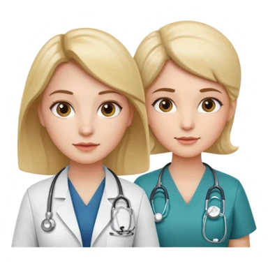 female doctor and ultrasound technician sticker