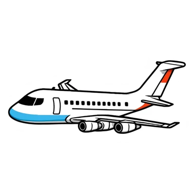 airplane, cartoonish sticker style sticker