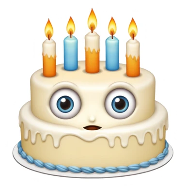 cake with eyes and candles sticker
