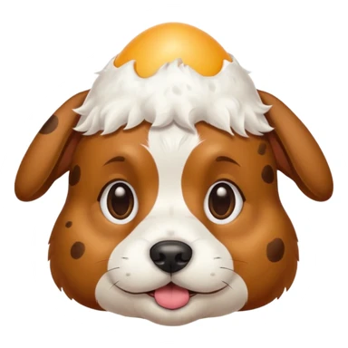 Egg on dogs head sticker