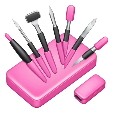 Create an icon using tools used by manicurists; use pink tones color FD63E9. sticker