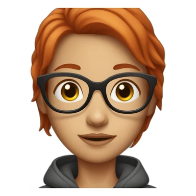 red-haired girl with glasses sticker