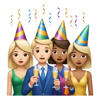 people having a party sticker