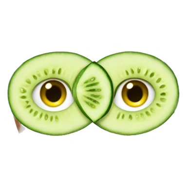 Brunette girl with facemask and cucumber slices on eyes sticker
