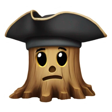 tree stump with a pirate hat sticker